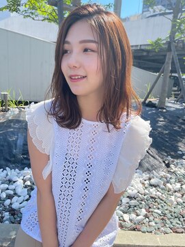 ジ エクト 心斎橋(The Ect) ミディアムレイヤーカット×チョコレートブラウン×ヘイリーボブ