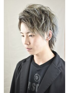 レ ギャルソン 仙台店(Les Garcons) ソフトツイストパーマフェザーマッシュウルフアッシュグレー