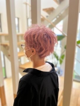 ヘアブロス 水戸店(hair BROS) ハイトーン/ホワイトピンク/ショートスタイル/30代40代50代