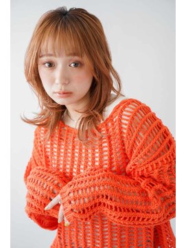 シェル 立川(shell) くびレイヤーエモージュ前髪モテベージュレイヤーミディ【立川】