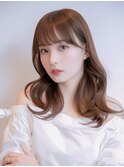 美髪/エアリーロング/ピンクブラウン/韓国ヘア/前髪/21