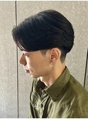 メンズナチュラルセンターパート毛流れパーマ質感重視ニュアンス