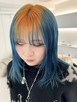 ノラ ウメダ(NORA UMEDA)&nbsp;ルーツカラーオレンジブルーグラデーションデザインカラー