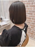 大人かわいい☆丸みを残した前上がりボブ♪縮毛矯正