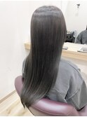 ロング/オリーブグレー/グレージュ/髪質改善ヘアカラーエステ