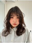 イメチェン外ハネボブ美髪ワイドバングミディアムレイヤーカット