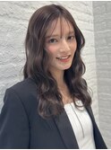 透明感のあるベージュ系カラー*ロングヘア*髪質改善*白髪染め