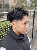 ツイスパ/スキンフェード/アップバング/フェード/メンズ/パーマ