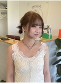 ベージュカラー/お顔まわりカット/ヘアアレンジ