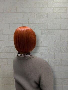 アース 新越谷店(HAIR&MAKE EARTH) 越谷タッセルボブ×アプリコットオレンジ/レイクタウン/ブリーチ