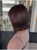 #ぱっつんボブ #レッドカラー #イルミナカラー