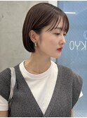 20代30代ショートボブ前髪ありボブミニボブ顔周りレイヤーカット