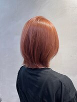 シュリット(schritt)&nbsp;明るめコーラルブラウンカラーくびれボブカット渋谷エジリ