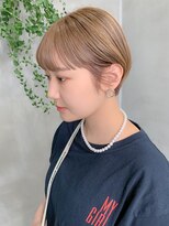 テトヘアー(teto hair) マッシュショート、ミルクティベージュ、ハイトーンカラー
