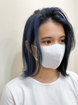 リノショアーズ ショウナン 辻堂店(RinoShores SHONAN) 【2ブリーチ＋カラー】ボブ/外ハネ/ネイビーカラー/辻堂