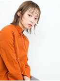 黒髪/グレーベージュ/レイヤーロング/前髪パーマ[新宿駅]