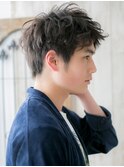 アップバングで好感！カジュアルに仕上げたパーマヘアh仙台