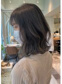 ブリーチなし グレージュ 暗髪