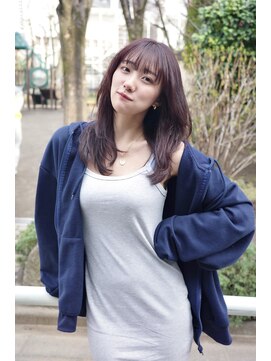 オグジュアリー 表参道(aux.) ピンクブラウン×ナチュラルミディアムレイヤー