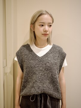 ネロ ヘアサロン ネイビー 渋谷(NERO HAIRSALON NAVY) 【赤津美奈】大人ボブ　前髪なし　ブリーチ