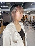 切りっぱなし×インナーカラーミルクティーベージュ