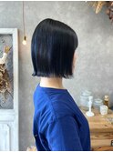アンブレラカラーネイビーカラーインナーカラー韓国20代前髪