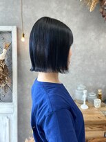 ブーケ(bouquet)&nbsp;アンブレラカラーネイビーカラーインナーカラー韓国20代前髪