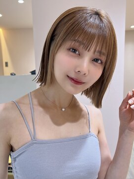 サンド ミュウ 横浜店(sand mieu) ボブディオリーブベージュ髪質改善縮毛矯正フェイスレイヤー