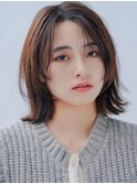 《NYLON.》くびレイヤーボブルフネビージュワンレンこなれミディ