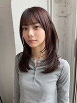 ロングレイヤー/顔周りレイヤー/チェリーピンク