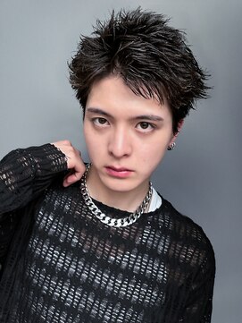 アイティーバイアルバム 下北沢店(IT by ALBUM) ブルーブラックフェザーパーマサーフカール_F0680