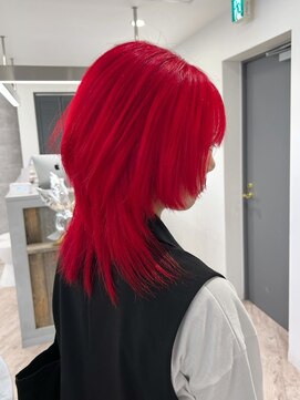 アンドソー 池袋(&so.) ハイトーンカラー/レッドカラー/ウルフカット/池袋