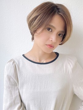 カバーヘア ブリス 川口(COVER HAIR bliss) 大人美人◎ハイライトカラー×小顔丸みハンサムショートp川口