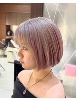 ブルーテーフ(Bleu Terre)&nbsp;盛岡【透明感ラベンダーピンク×切りっぱなしボブ】ダブルカラー