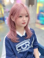 ボックスミコ(Box mico.)&nbsp;鎖骨の長さで顔まわりレイヤーのピンクカラー☆