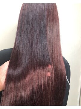 モルニ(MORNI) ラベンダーカラー_マロンベージュ Aラインボブ かきあげ