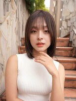 ミディアムレイヤーカットボブウルフ/10代20代/インナーカラー