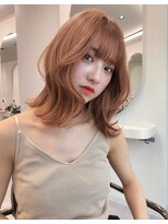 ボタン シブヤ(VOTAN SHIBUYA) 顔まわりレイヤー/ケアブリーチカラー/ピンクベージュ