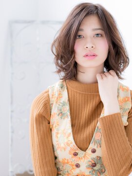 アルバハナレ 横浜(αlba HANARE) 関内/髪質改善/ベージュピンク×ふんわりカールボブパーマj