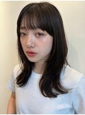 レイヤースタイル/ミディアムレイヤー/艶髪/シースルーバング