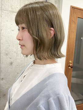 サクラ 岐阜(SAKURA) ボブ　ブリーチカラーベージュ　髪質改善カラー　岐阜美容室