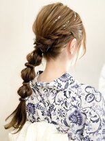 デザインカラーレイヤーカットウェットヘア夏オリーブベージュ