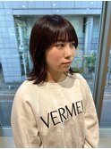 暖色 × 肩ラインボブ