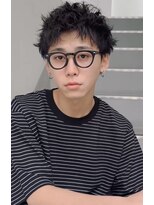 メガネに合うベリーショートヘア&メンズパーマ　プードルパーマ