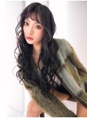 ANGELICA 巻き髪 アッシュブラック 冬カラー