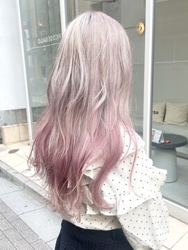 ミーム 原宿 表参道(meme) !ダブルカラーホワイトピンクベージュ#原宿