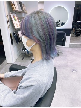 グランドライン(GRAND LINE) 《GRANDLINE友田千栄》ブリーチカラーウルフスタイル　韓国ヘア