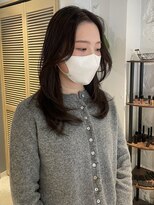 コフィー バイ メルト 吉祥寺(cofy by melt)&nbsp;【松本咲花】前髪なしミディアムレイヤーカットオリーブブラウン