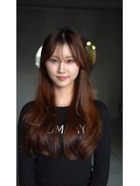 レノラ 本町(LENORA) 美髪ミディアムレイヤーカットデジタルパーマチェリーブラウン