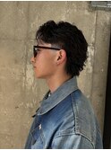 マレットヘア/モダンマレット/サーフカール/センターパート/fade